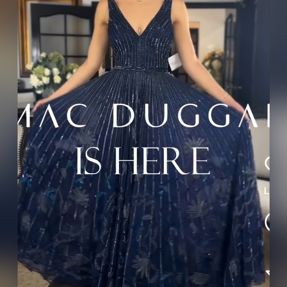 Mac Duggal Navy Silver Sequin Gown NWT Size 10 | Formal Prom Pageant Evening Dre - Picture 4 of 14